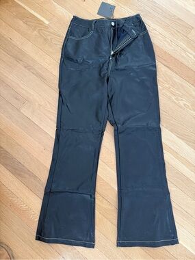 le lis faux leather flared pant